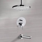 Remer TSF55 Tub and Shower Faucet Set with Ceiling Rain Shower Head